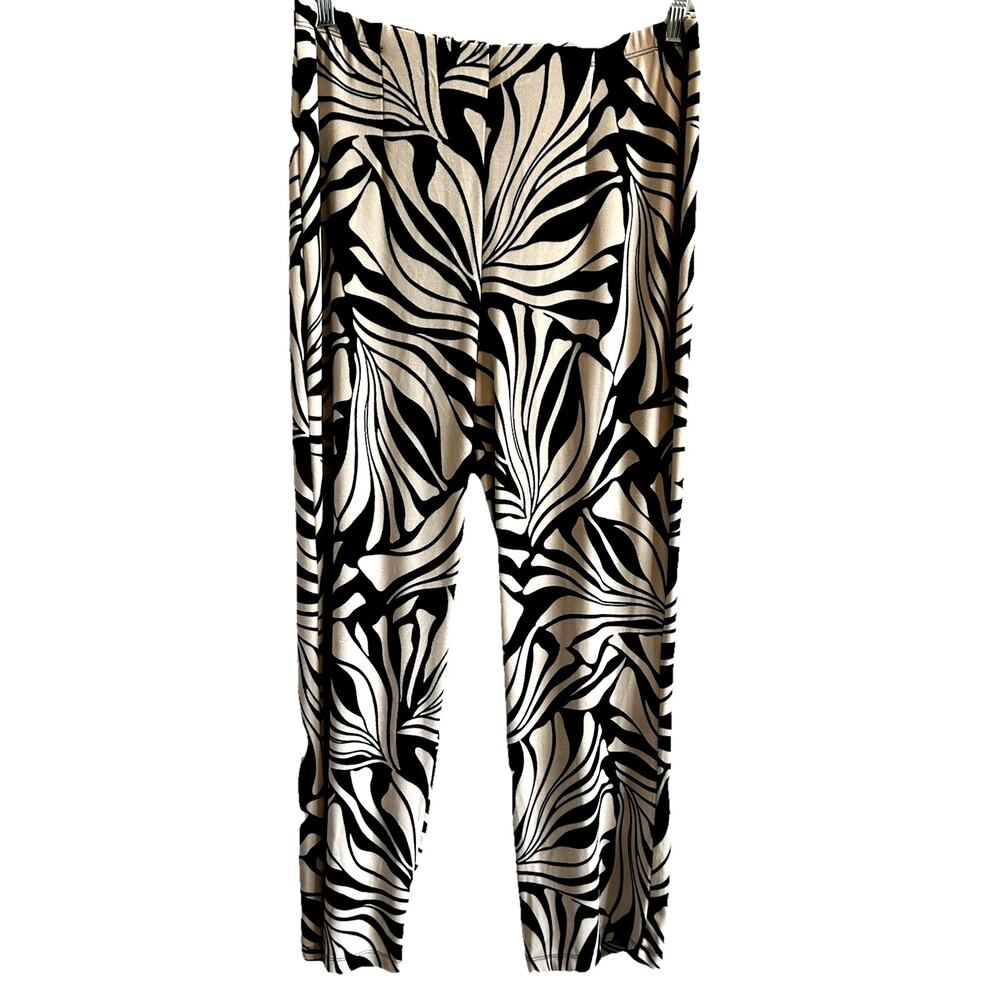 Chico's Palazzo Wide Leg Pants Large 2 Retro Geo Print Boho Beach Vacation